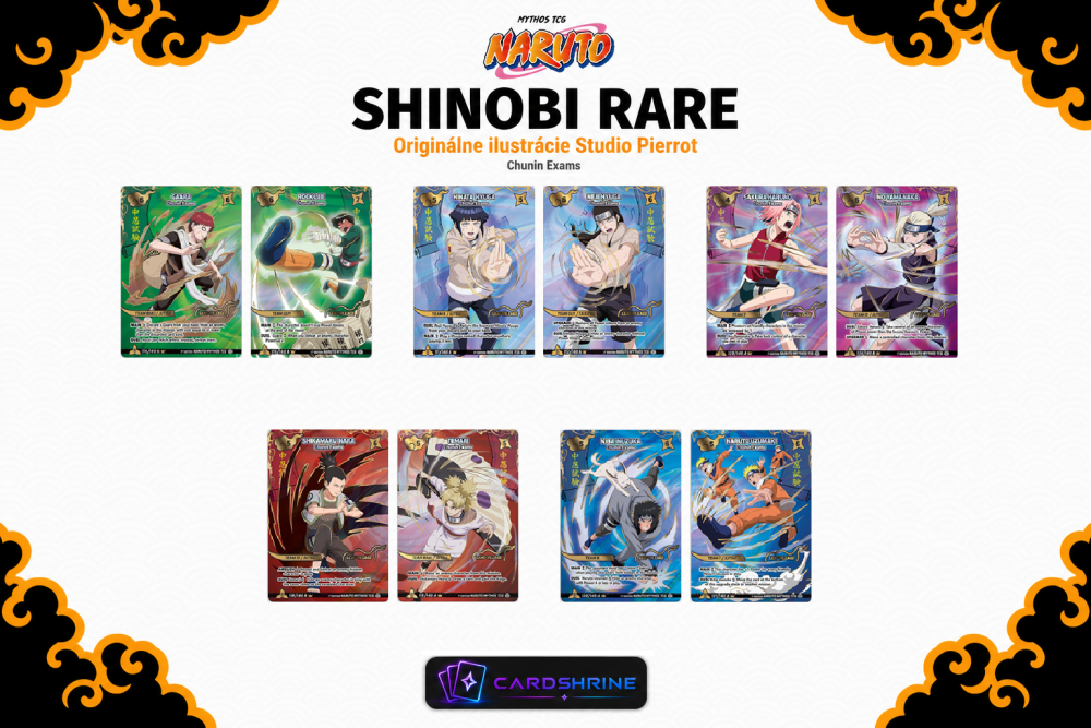 Predstavené Shinobi Rare karty Naruto Mythos Shinobi Shiren